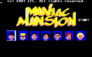 Maniac Mansion Title Screen